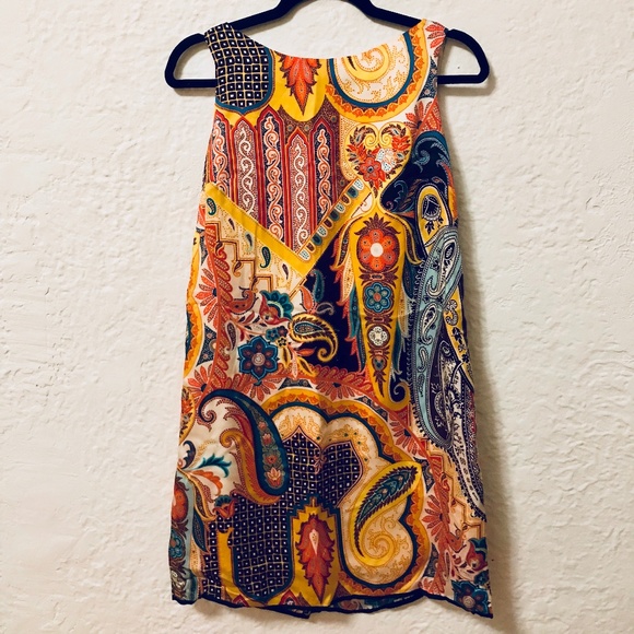 PETER HIDALGO Gorgeous Silk Short Dress Colorful - Picture 1 of 4